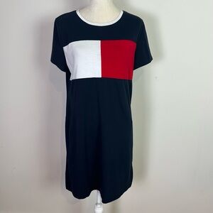 Tommy Hilfiger Women Classic T Shirt Short Sleeve Dress Large Summer America